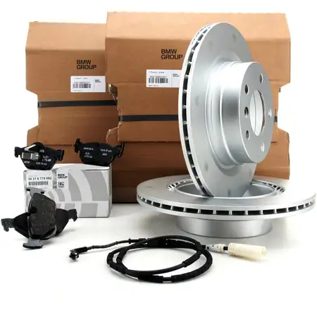 ORIGINAL BMW Bremsscheiben + Bel&auml;ge + Wako E81 E87 16-20i 18/20d E90-93 bis 02.2010 hinten