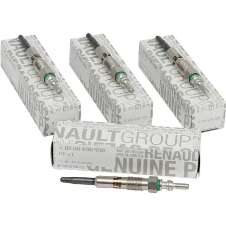 4x ORIGINAL Renault Gl&uuml;hkerze Clio Laguna Megane Scenic Twingo 1.5/1.9 dCi 8200490950