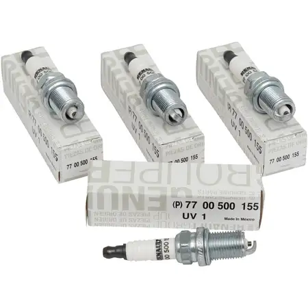 4x ORIGINAL Renault Z&uuml;ndkerze Set Clio Kangoo Laguna Megane Scenic 7700500155