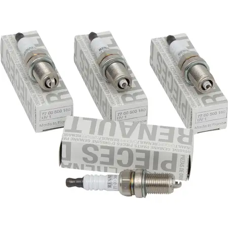 4x ORIGINAL Renault Z&uuml;ndkerze Set Dacia Duster Sandero Logan Laguna 7700500180