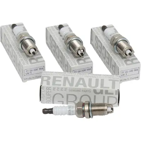 4x ORIGINAL Renault Z&uuml;ndkerze Set Clio Kangoo Kangoo Laguna Twingo 7700500168
