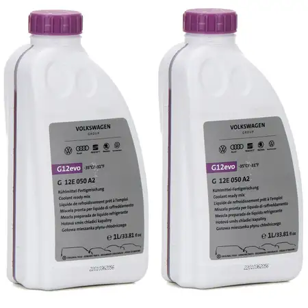 2 Liter ORIGINAL Audi VW K&uuml;hlerfrostschutz FERTIGMIX Ready Mix G12 evo G12E050A2