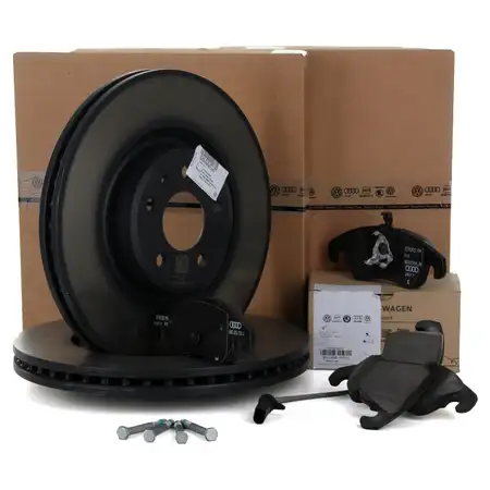 ORIGINAL AUDI Bremsscheiben + Bremsbel&auml;ge + Sensor A4 S4 (B8) A5 S5 (8T 8F) vorne