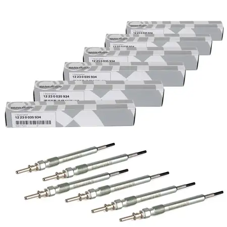 6x ORIGINAL BMW Gl&uuml;hkerze 12230035934 1er 2er 3er 4er 5er 7er + MINI