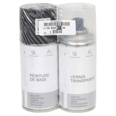 ORIGINAL Citroen Peugeot Lackspray Set OBSIDIEN SCHWARZ EXL 2x 150ml 1650287380
