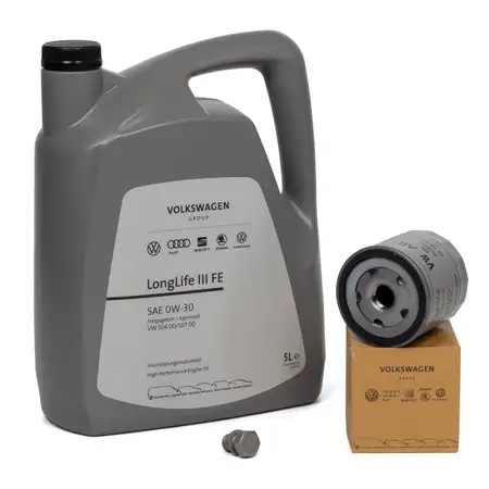 5L ORIGINAL VW Motor&ouml;l &Ouml;l 0W30 LONGLIFE III FE + &Ouml;lfilter 04E115561H 1.0-1.4TSI