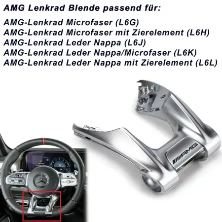 ORIGINAL Mercedes Lenkradverkleidung f&uuml;r AMG Lenkrad W205 W213 W177 GLC unten 0004641900