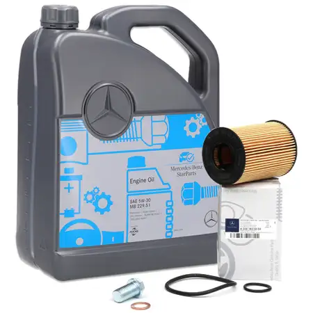 5L ORIGINAL Mercedes StarParts 5W-30 MB 229.51 Engine Oil + Oil Filter W169 W245 M266