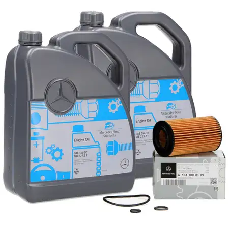 10L ORIGINAL Mercedes-Benz StarParts 5W-30 MB 229.51 Engine Oil + Oil Filter OM651