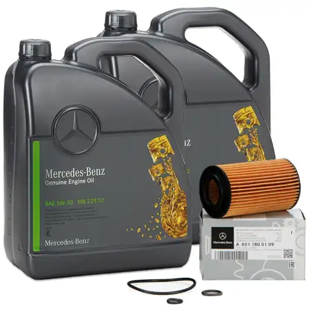 10L ORIGINAL Mercedes 5W-30 MB 229.52 Engine Oil + Oil Filter W176 W204 W205 W212 OM651