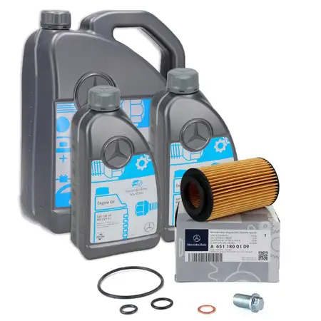 7 liters of ORIGINAL Mercedes-Benz OIL Engine oil 5W30 MB 229.51 + Oil filter 6511800109