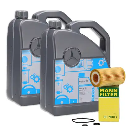 10L 10 liters ORIGINAL Mercedes engine oil 5W30 MB 229.51 + MANN HU7010z oil filter