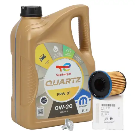 5L ORIGINAL Mopar TOTAL QUARTZ FPW 01 0W-20 + &Ouml;lfilter Insignia B 2.0 CDTi 174 PS F20DVH