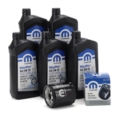 4,73L MOPAR 0W20 Motor&ouml;l + &Ouml;lfilter ALFA ROMEO Giulia 952 Stelvio 949 2.0 200-280 PS