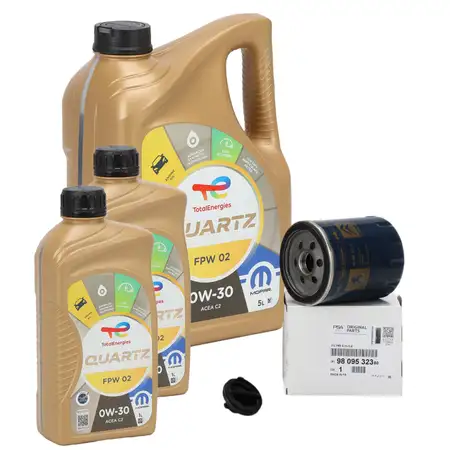 7L ORIGINAL Mopar TOTAL QUARTZ FPW 02 0W-30 Motor&ouml;l + &Ouml;lfilter 2.0 BlueHDi 9809532380