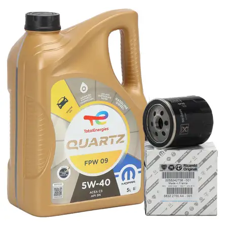 5L ORIGINAL Mopar TOTAL QUARTZ FPW 09 5W-40 Motor&ouml;l + &Ouml;lfilter 6000633313
