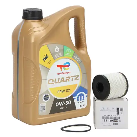 5L ORIGINAL Mopar TOTAL QUARTZ FPW 02 0W-30 Motor&ouml;l + &Ouml;lfilter 9818914980