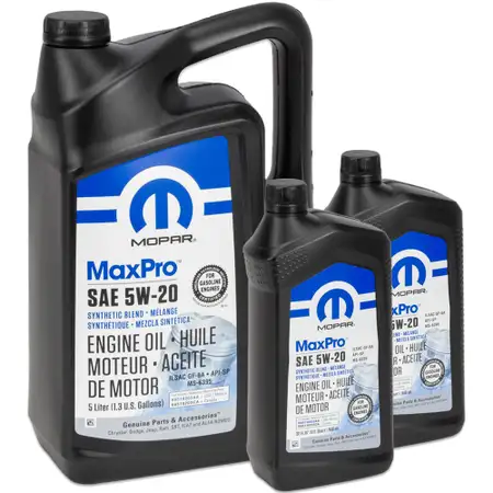 5L + 2x 946ml MOPAR 5W-20 engine oil CHRYSLER DODGE JEEP RAM FIAT ALFA ROMEO