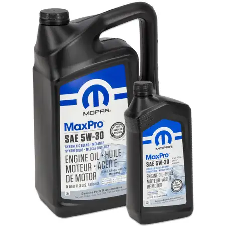 5L + 1x 946ml MOPAR 5W-30 engine oil CHRYSLER DODGE JEEP RAM FIAT ALFA ROMEO