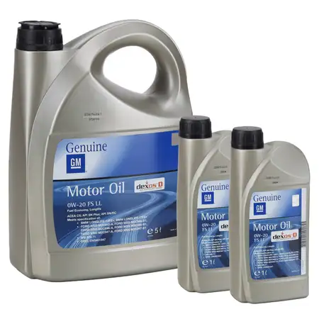 7L 7 liters ORIGINAL OPEL DEXOS D 0W20 FS LL engine oil ACEA C5 OV0401547