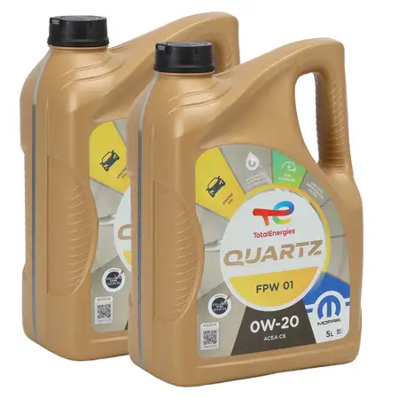 10L 10 Liter ORIGINAL Mopar TOTAL QUARTZ FPW 01 0W-20 Motor&ouml;l ACEA C6 FPW9.55535/01