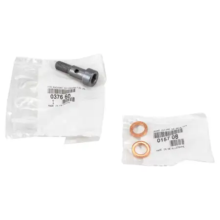 ORIGINAL PSA Hollow Screw Turbocharger 0376.60 + 2x Sealing Ring 0157.08 1.4/1.6 HDi