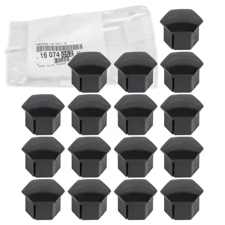 16x ORIGINAL PSA Abdeckkappe Radbolzen f&uuml;r Radschrauben SW 18 16074052XT