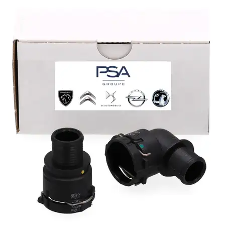 2x ORIGINAL PSA Opel INLET+OUTLET connection piece heating Mokka / X (J13) 1.4 1.6