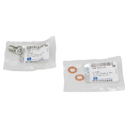 ORIGINAL GM Opel Hollow Screw Turbocharger Oil Line 93187893 + Sealing Ring 55201946