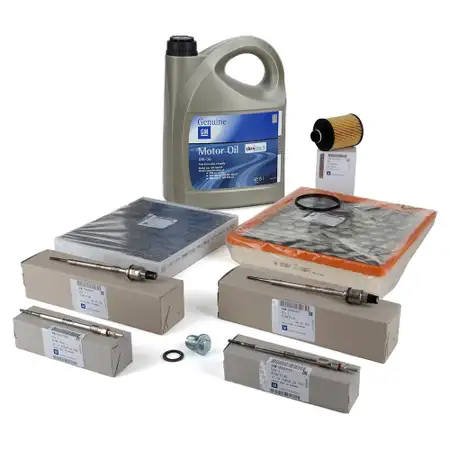 ORIGINAL Opel Inspektionsset 4 Gl&uuml;hkerzen 5 L 5W30 Motor&ouml;l INSIGNIA A 2.0 CDTI