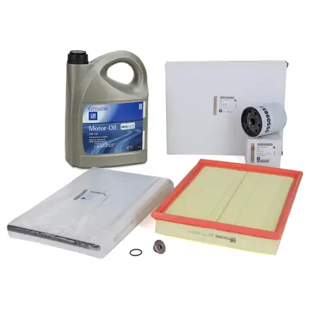 ORIGINAL Opel Filterset + 5L Motor&ouml;l 5W30 dexos2 Astra G H Zafira A 1.4-2.0