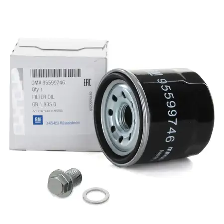 ORIGINAL Opel GM &Ouml;lfilter + &Ouml;lablassschraube AGIAL B 1.0 1.2 / LPG 65/68/86/94 PS