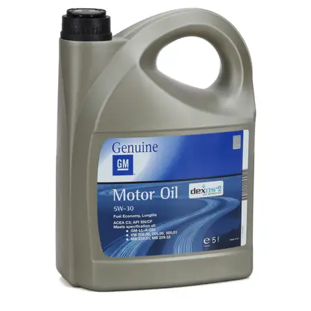 5L 5 Liter ORIGINAL GM Opel 5W-30 dexos2 Longlife Motor&ouml;l GM-LL-A-025/B-025 93165557