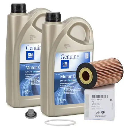 4L ORIGINAL GM Opel engine oil OIL 5W30 LONGLIFE dexos2 95527878 + oil filter 95526685
