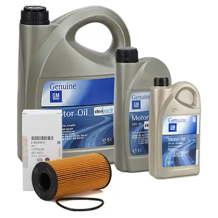 8L 8 Liter ORIGINAL OPEL MOTOR&Ouml;L 5W-30 dexos2 Longlife + &Ouml;lfilter 95523613