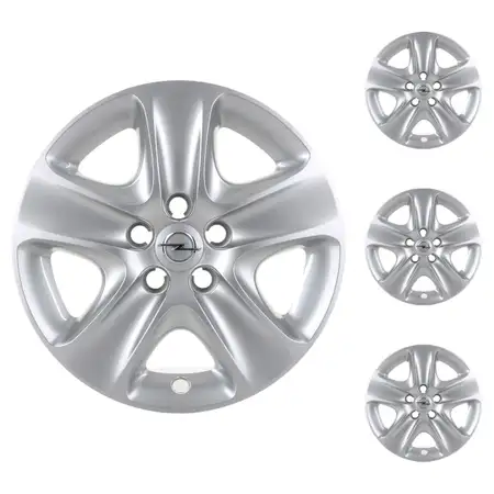 4x ORIGINAL GM Opel hubcap SILVER 16 inch Astra H Meriva B Zafira B 1006296 / 13337257