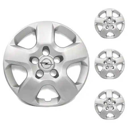 4x ORIGINAL GM Opel hubcap wheel cover SILVER 16 inch Vivaro A 4417224 / 93855677