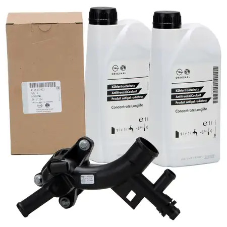 ORIGINAL Opel water flange + 2L antifreeze DEX-COOL Astra J Corsa D E Zafira C 1.4