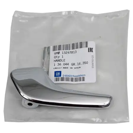 ORIGINAL GM Opel door handle CHROME front left inside 13297813 for CORSA D