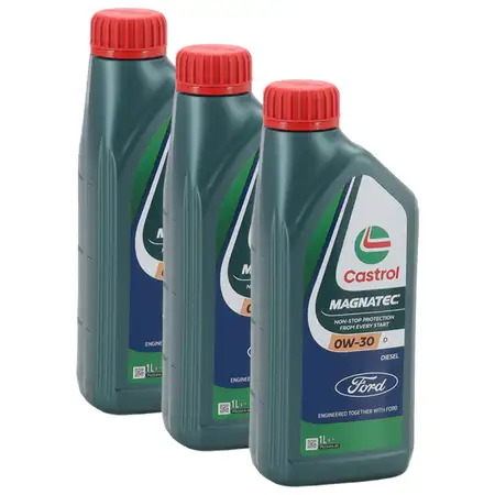 3L 3 liters ORIGINAL Ford CASTROL MAGNATEC 0W-30 D engine oil Oil WSS-M2C950-A 15F60B
