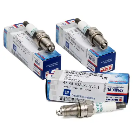 3x ORIGINAL GM Opel spark plug Agila B 1.0 / 1.0 LPG K10B 65/68 hp 93193723