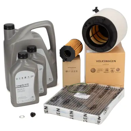 ORIGINAL AUDI filter set, 3 pieces + 7L 0W30 engine oil A4 B8 A5 8T 8F Q5 SQ5 8RB 3.0 TDI