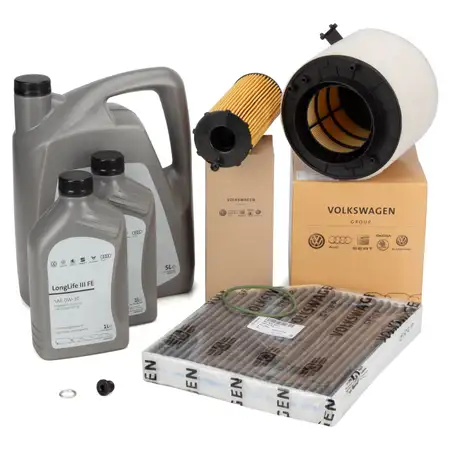ORIGINAL AUDI filter set, 3 pieces + 7L 0W30 engine oil A4 8K B8 A5 8T 8F Q5 8RB 2.7/3.0 TDI