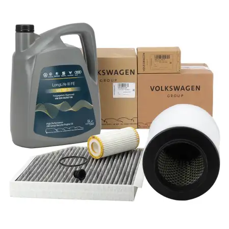 ORIGINAL AUDI Filterset + 5L 0W30 Motor&ouml;l A8 (4H D4) 2.0 TFSI quattro 252 PS 2016-2018