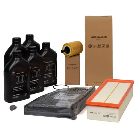 ORIGINAL AUDI Filterset 3-tlg + 5L 0W30 Motor&ouml;l A3 8P TT 8J 1.9/2.0 TDI 105-170 PS