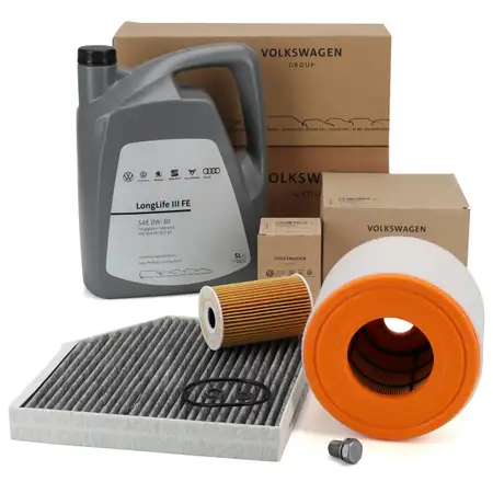 ORIGINAL AUDI filter set Filter package 3 pcs + 5L 0W30 engine oil A6 (C7) 2.0 TDI 136/163/177 hp