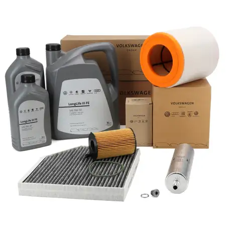 ORIGINAL AUDI filter set, 4 pieces + 7L 0W30 engine oil A6 C7 A7 4G 3.0 TDI 204-326 hp from 09/2014