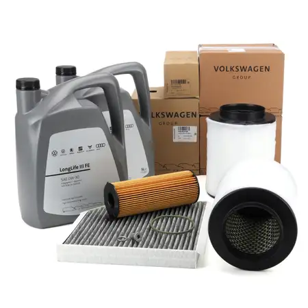 ORIGINAL AUDI filter set, 3 pieces + 10L 0W30 engine oil A8 (4H D4) 4.2 TDI quattro 351 hp