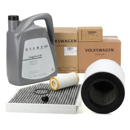 ORIGINAL AUDI filter set + 5L 0W30 engine oil A8 (4H D4) 2.0 TFSI quattro 252 hp 2016-2018