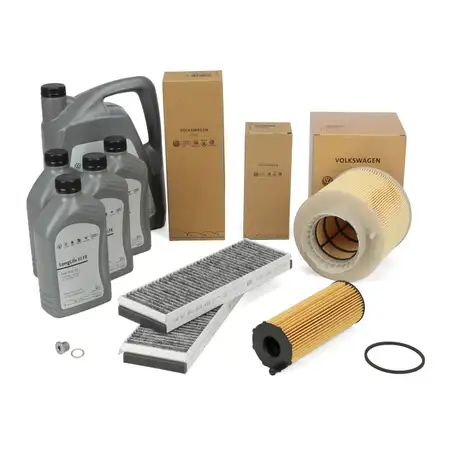 ORIGINAL AUDI filter set, 3 pieces + 9L 0W30 engine oil A6 (4F C6) 2.7/3.0 TDI up to vehicle year